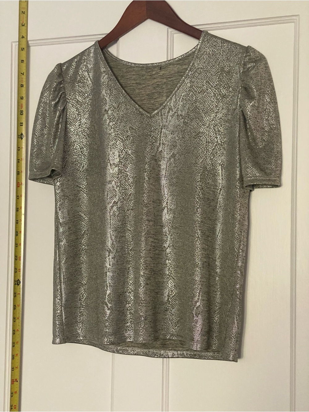Metallic Silver Snake Skin Print t shirt / All Over Animal Print shirt